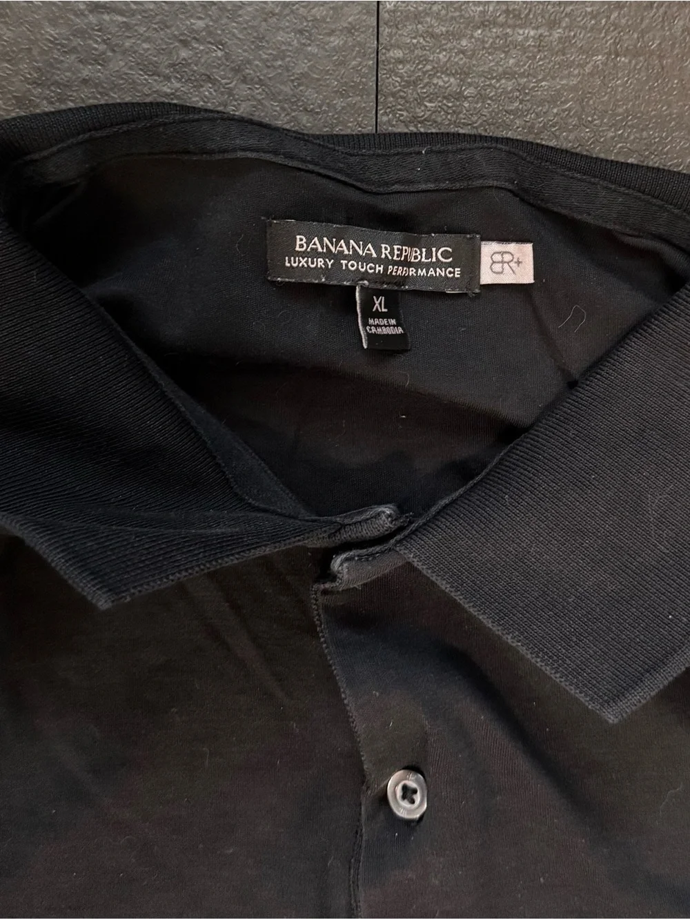 Banana Republic Luxury Touch Performance Black Polo Shirt - Men